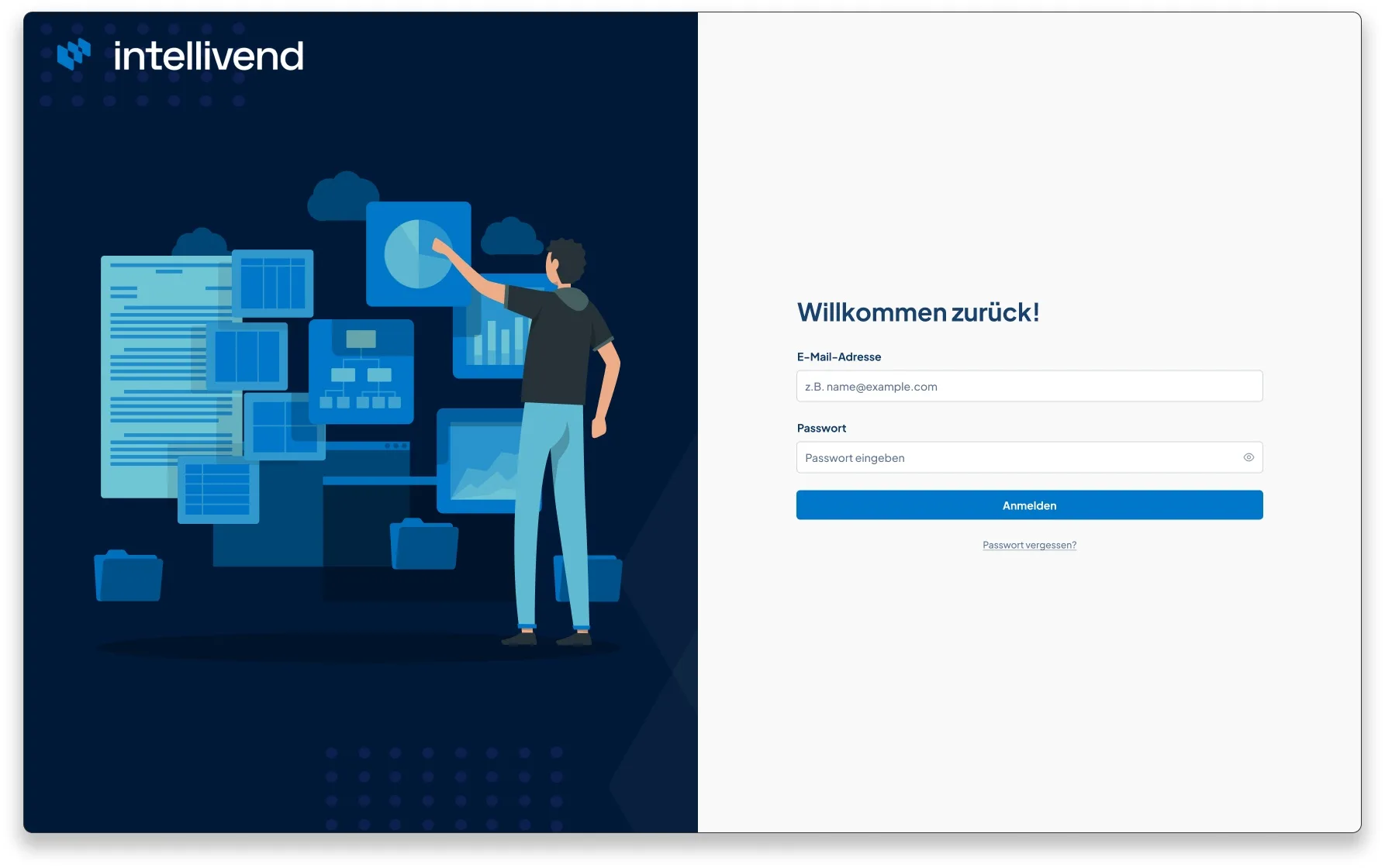 Login-Maske von intellivend in Full-HD-Auflösung