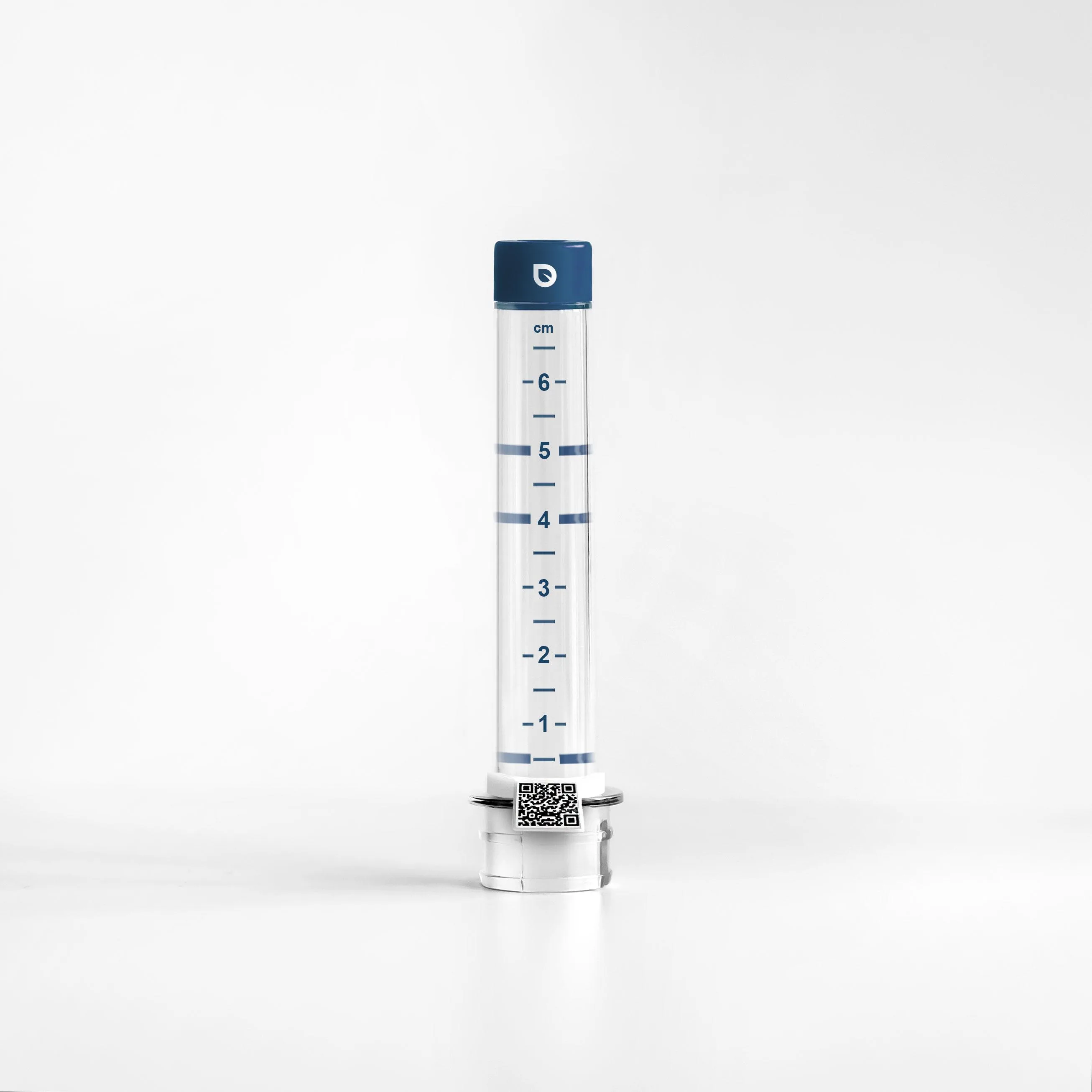 Finale Produktionsversion des Wasserstandsmessers mit aufgebrachtem QR-Code